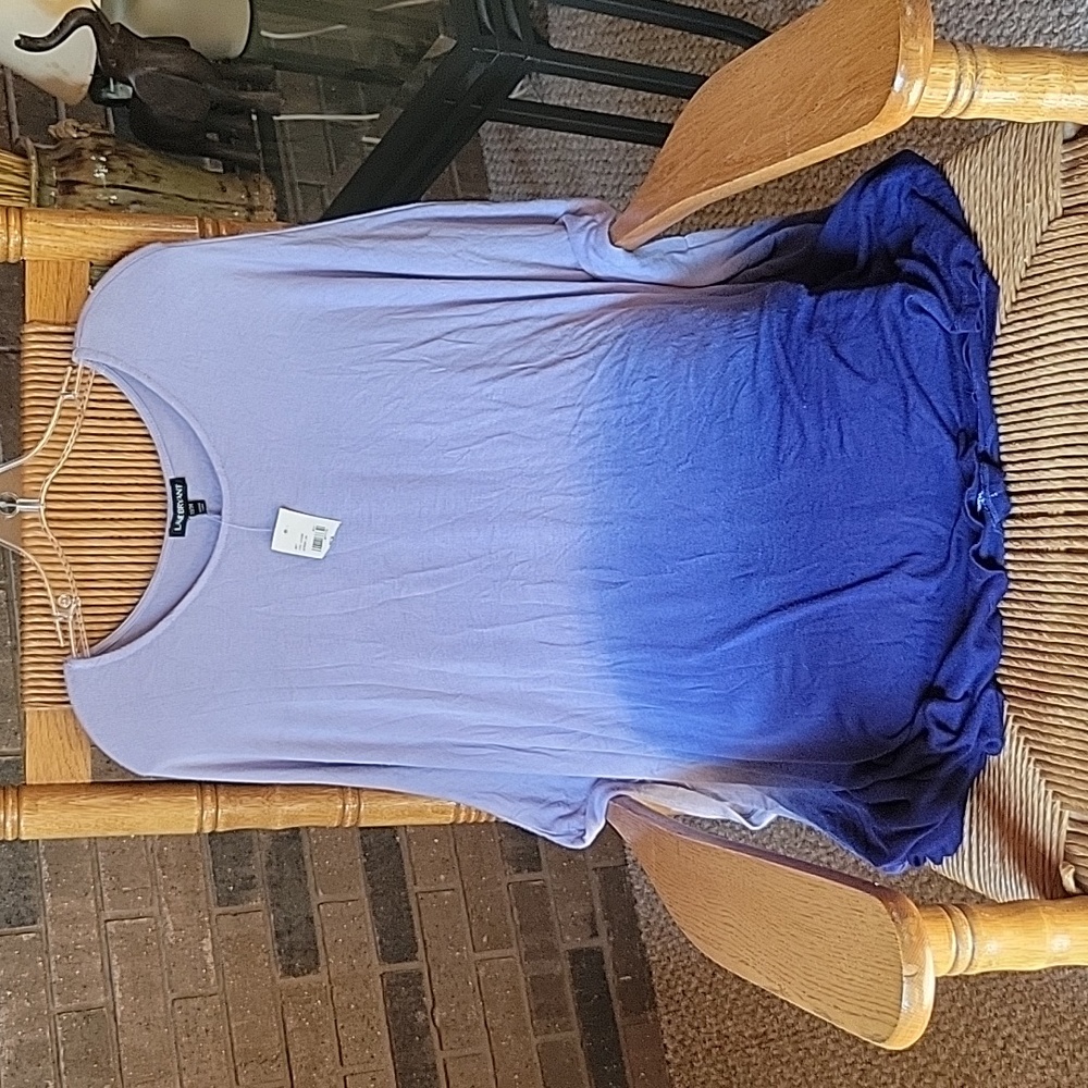 Lane Bryant, blue ombre short sleeve top, size 22/24 - Picture 5 of 12